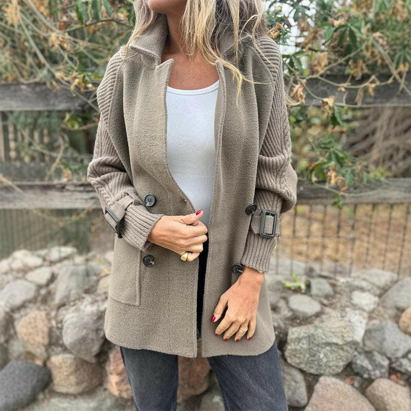 Isola | Mid Length Double Breasted Coat with Clean Lines for Women