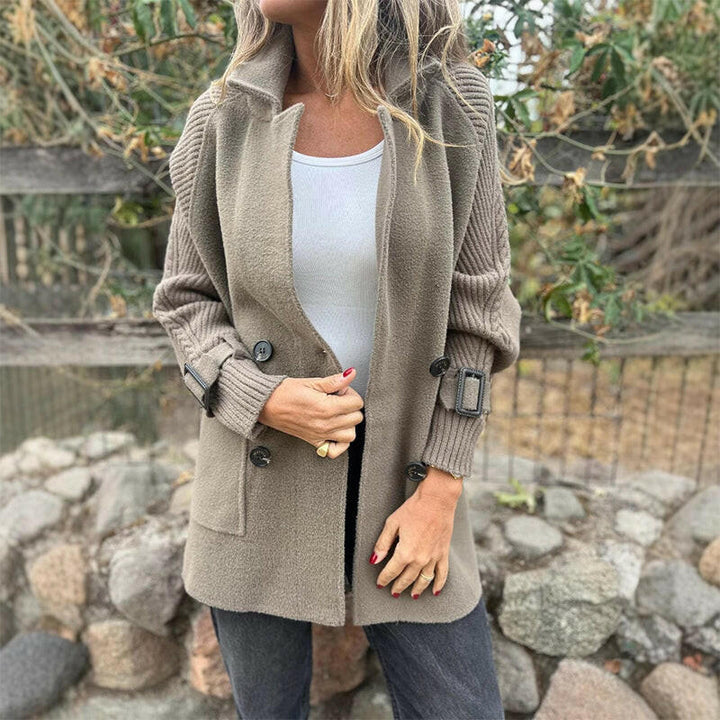 Isola | Mid Length Double Breasted Coat with Clean Lines for Women