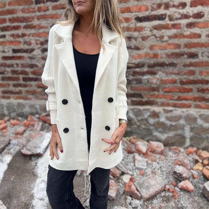 Isola | Mid Length Double Breasted Coat with Clean Lines for Women