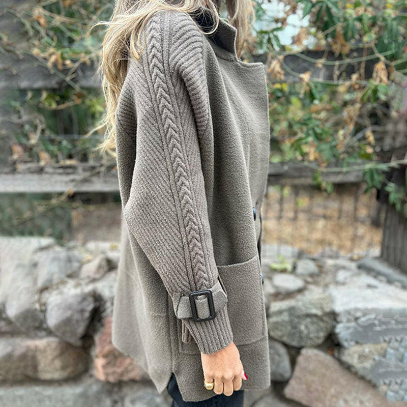 Isola | Mid Length Double Breasted Coat with Clean Lines for Women