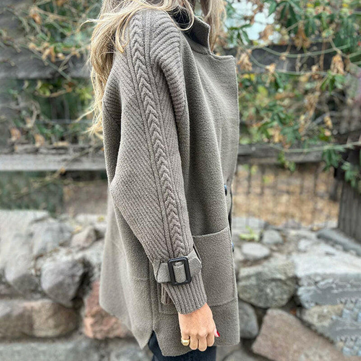 Isola | Mid Length Double Breasted Coat with Clean Lines for Women