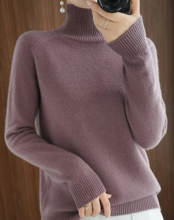 Araminta | Ribbed Knit Sweater with Roll Neck for Women