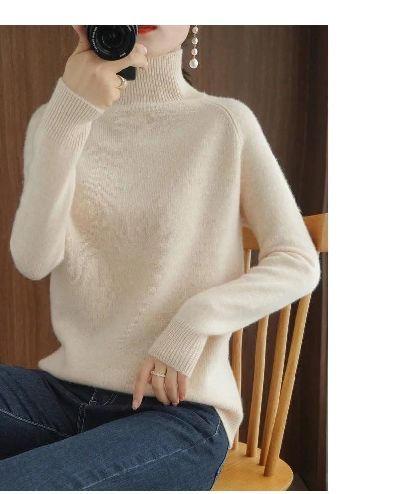 Araminta | Ribbed Knit Sweater with Roll Neck for Women