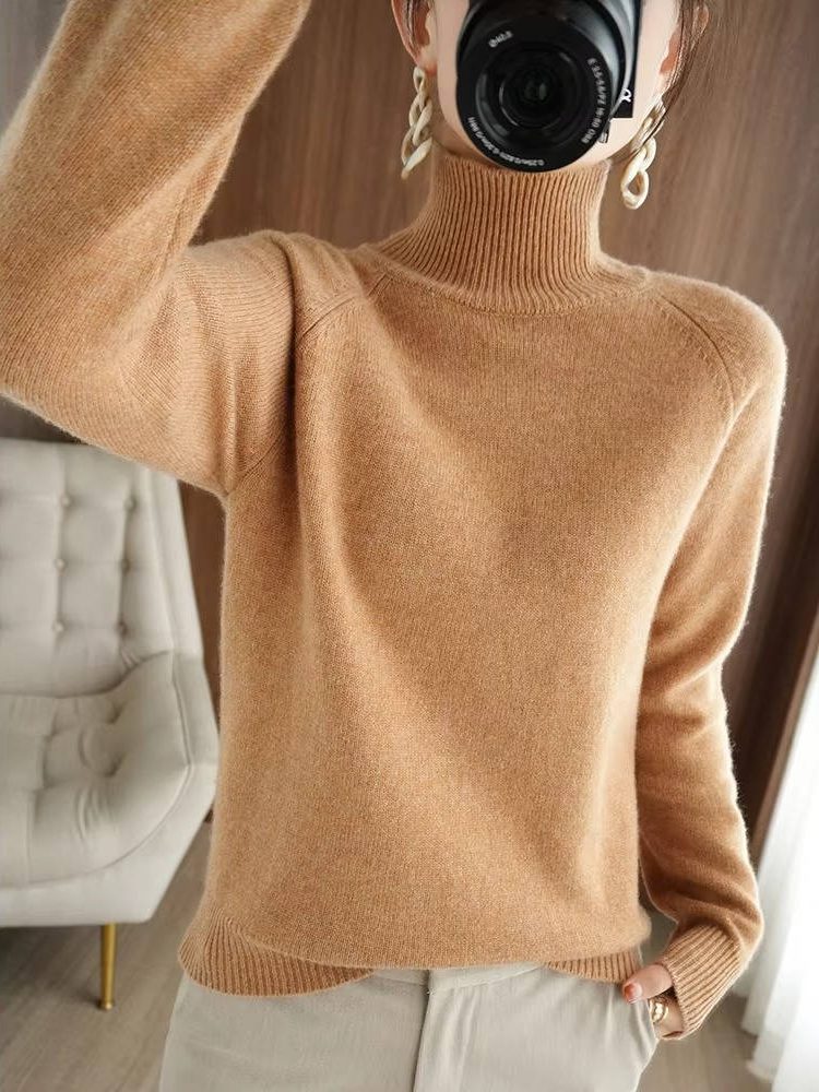 Araminta | Ribbed Knit Sweater with Roll Neck for Women