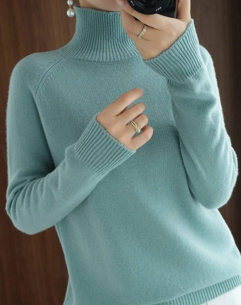 Araminta | Ribbed Knit Sweater with Roll Neck for Women