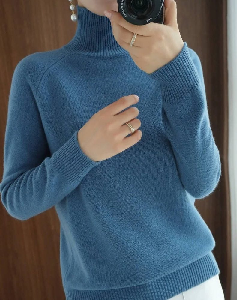 Araminta | Ribbed Knit Sweater with Roll Neck for Women