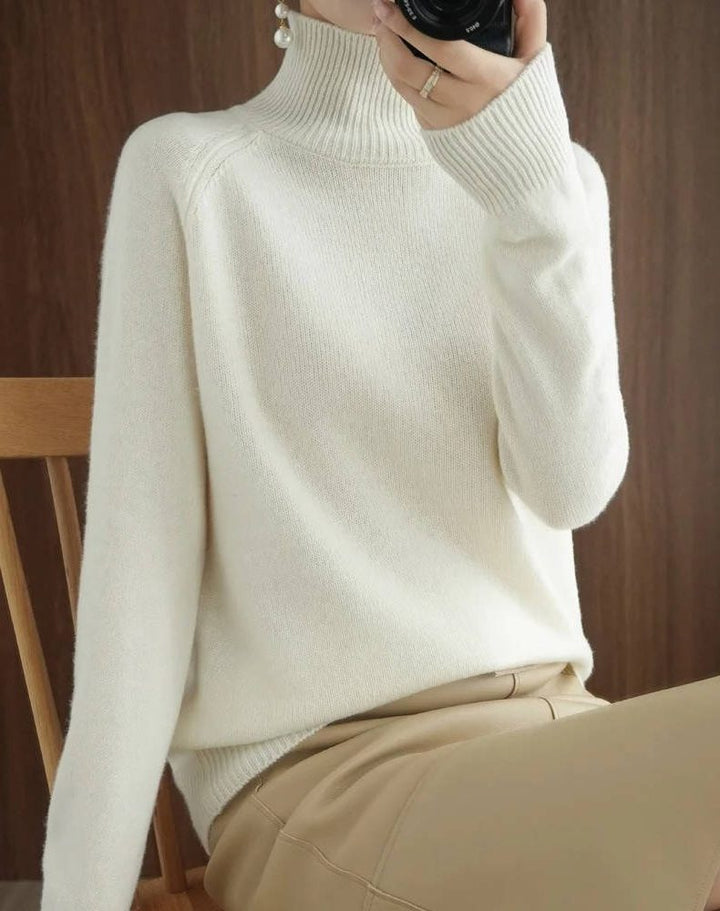 Araminta | Ribbed Knit Sweater with Roll Neck for Women