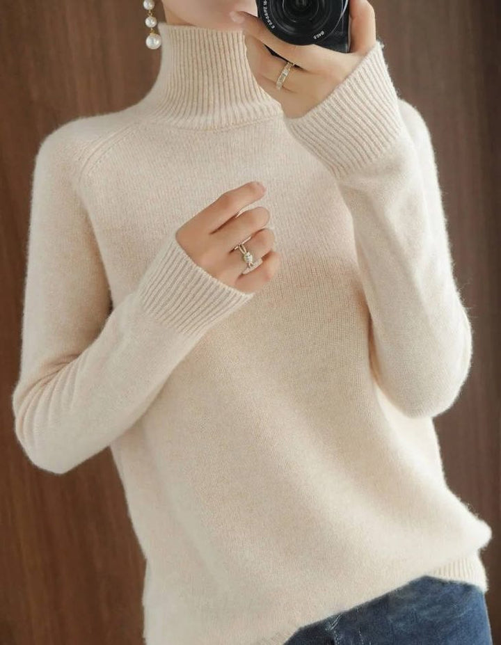 Araminta | Ribbed Knit Sweater with Roll Neck for Women