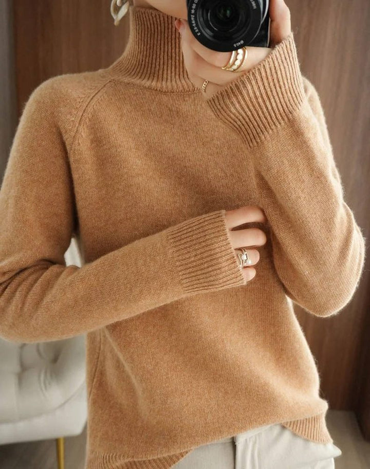 Araminta | Ribbed Knit Sweater with Roll Neck for Women