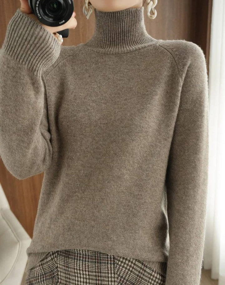 Araminta | Ribbed Knit Sweater with Roll Neck for Women