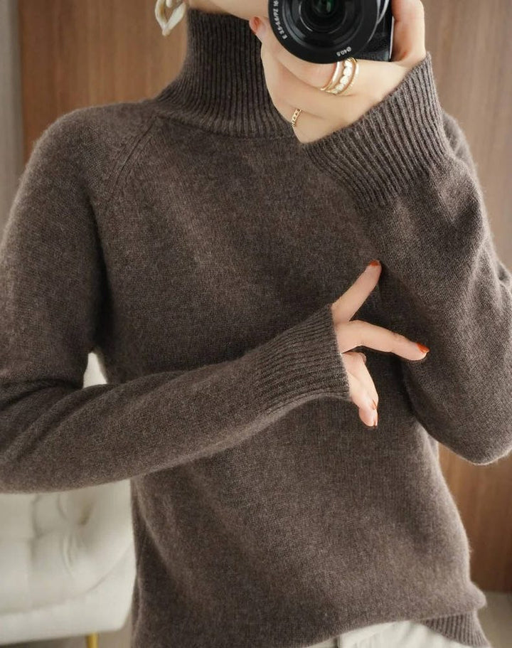 Araminta | Ribbed Knit Sweater with Roll Neck for Women