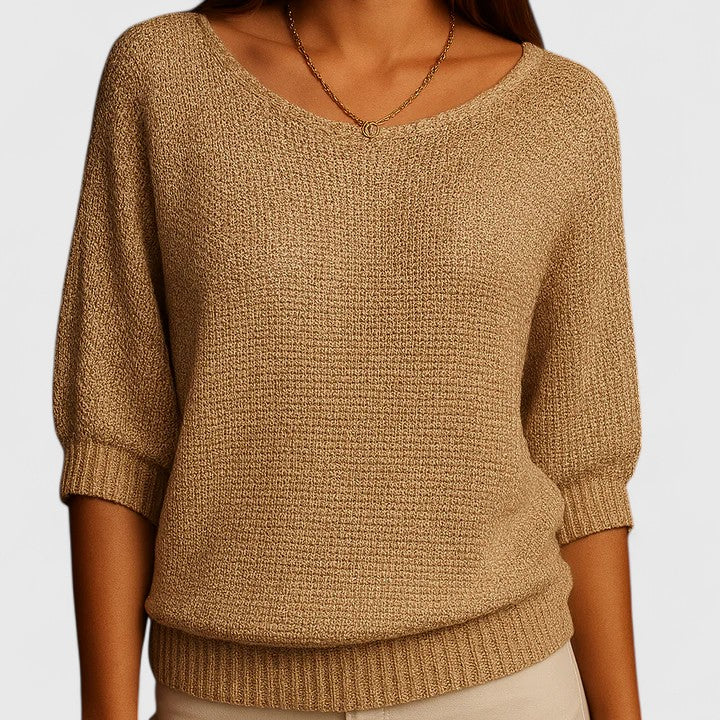 Marianne | Soft Knit Pullover with Lightly Tailored Waist for Women