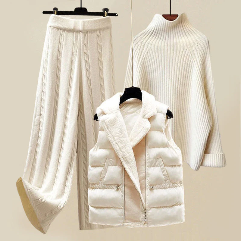 Nia | Luxe Three Piece Knitwear Set with Layered Design for Women