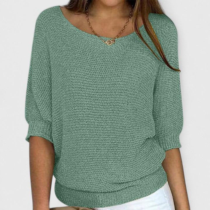 Marianne | Soft Knit Pullover with Lightly Tailored Waist for Women