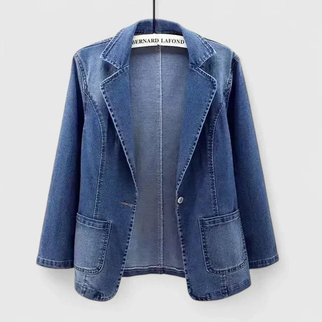 Grace | Denim Blazer with Single Button Front and Straight Cut for Women