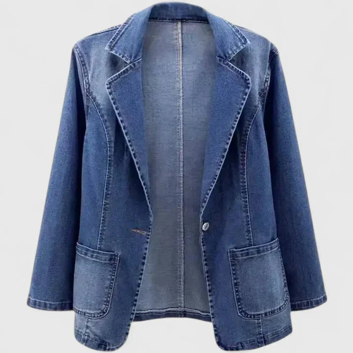 Grace | Denim Blazer with Single Button Front and Straight Cut for Women