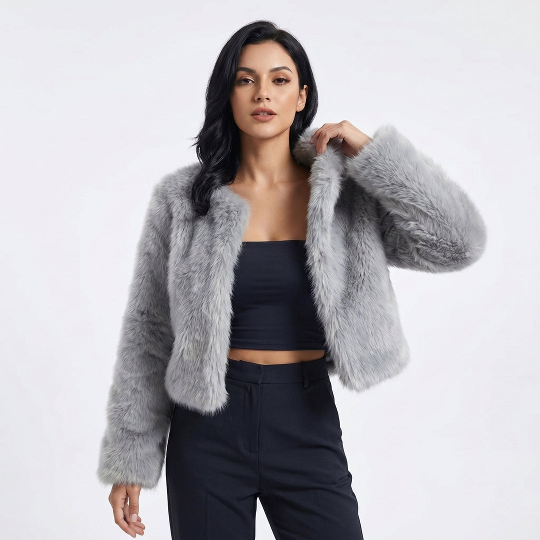 Mia | Cropped Faux Fur Cardigan Jacket with Soft Warm Pile for Women