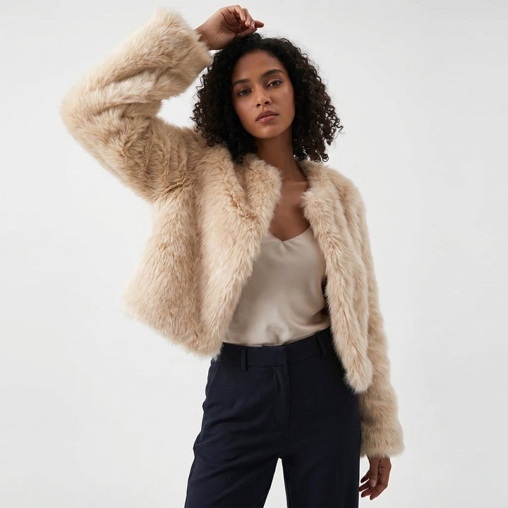Mia | Cropped Faux Fur Cardigan Jacket with Soft Warm Pile for Women