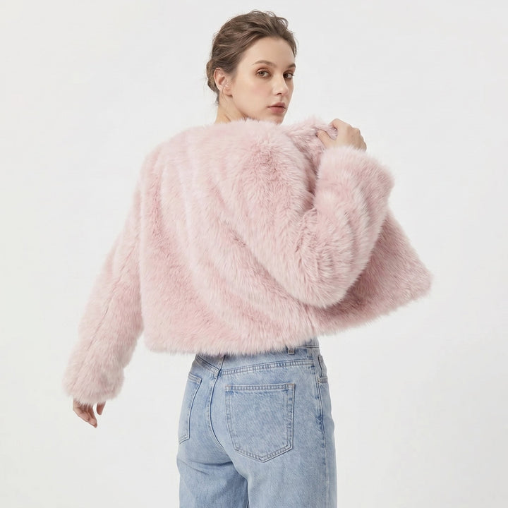 Mia | Cropped Faux Fur Cardigan Jacket with Soft Warm Pile for Women