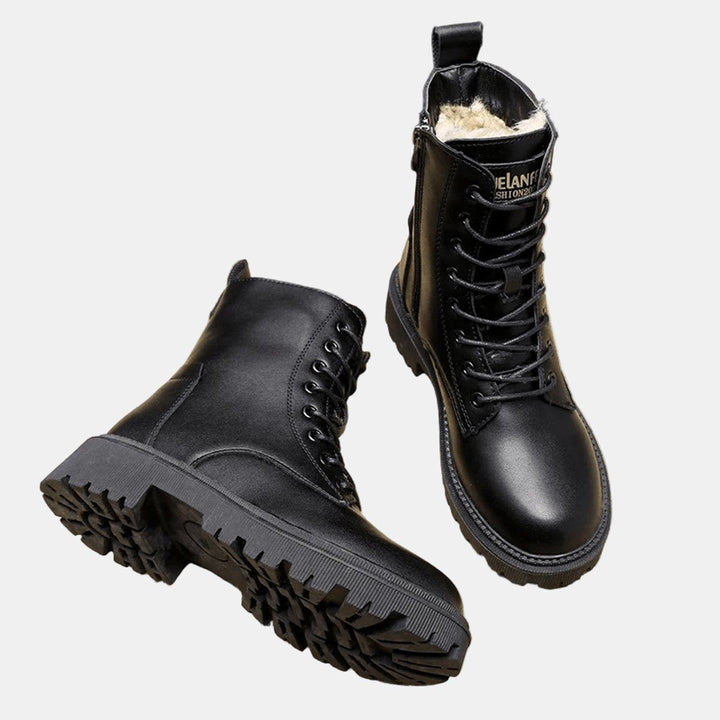 Marnie | Sherpa-Lined Lace-Up Ankle Boots with Chunky Sole for Women