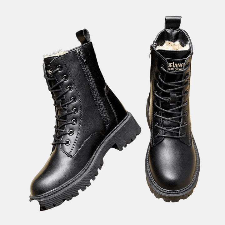 Marnie | Sherpa-Lined Lace-Up Ankle Boots with Chunky Sole for Women