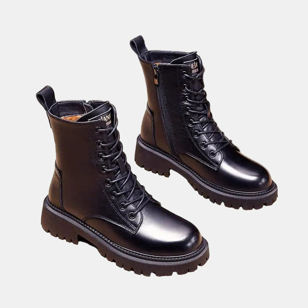 Marnie | Sherpa-Lined Lace-Up Ankle Boots with Chunky Sole for Women