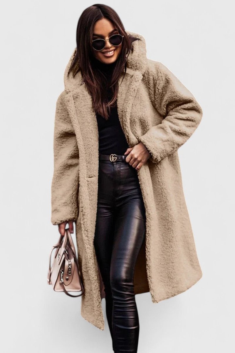 Madison | Longline Teddy Fleece Coat with Oversized Cut for Women