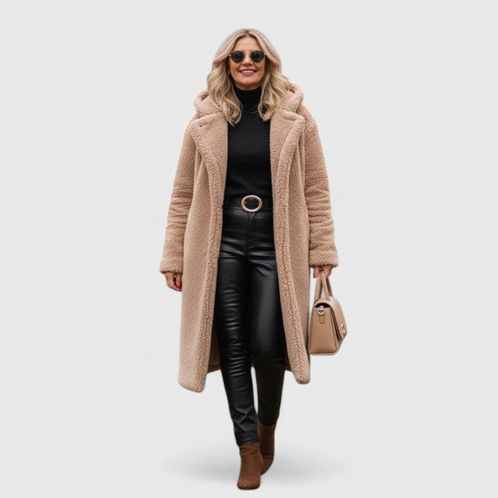 Madison | Longline Teddy Fleece Coat with Oversized Cut for Women