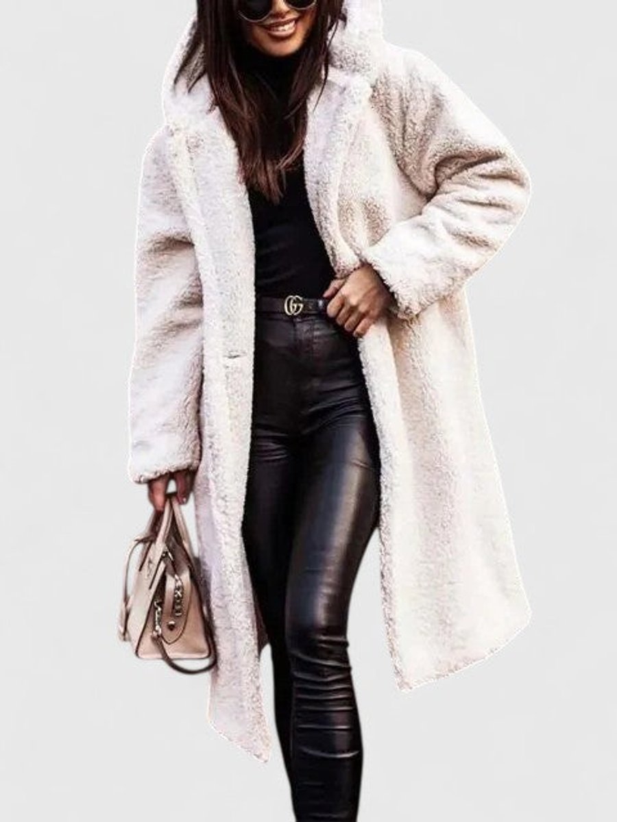Madison | Longline Teddy Fleece Coat with Oversized Cut for Women