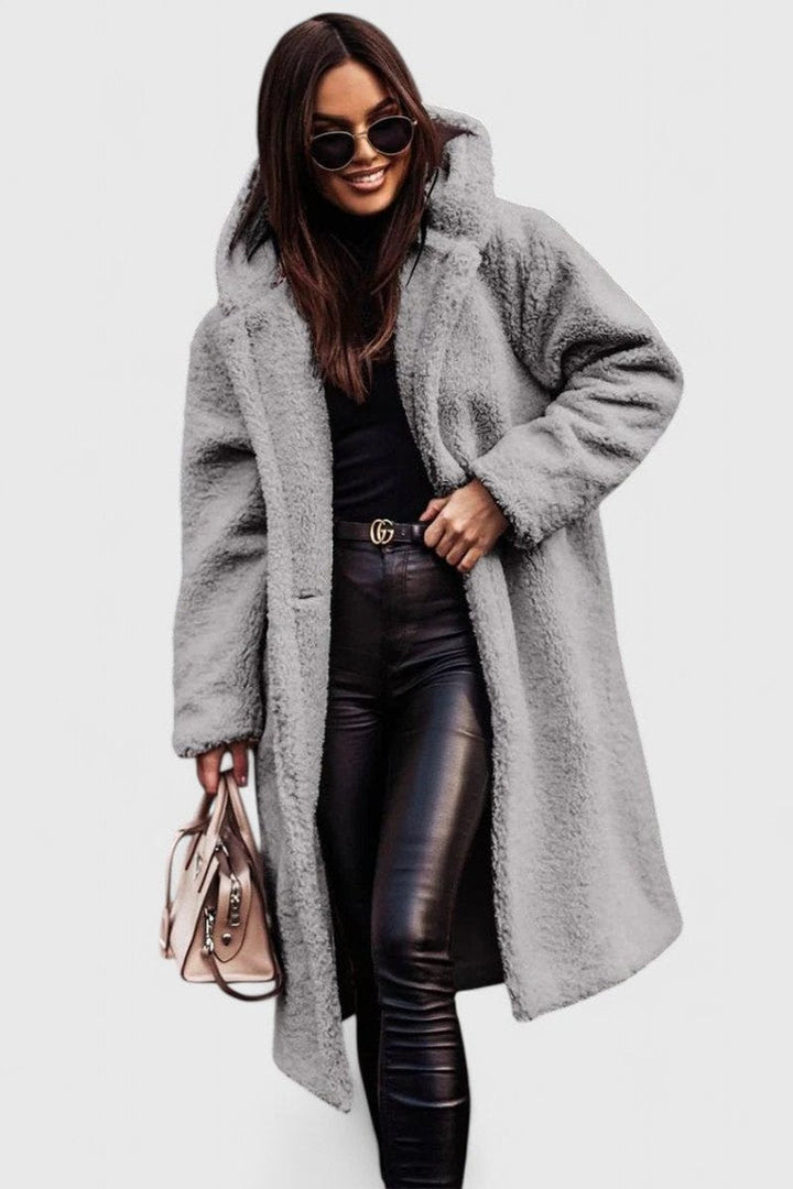 Madison | Longline Teddy Fleece Coat with Oversized Cut for Women