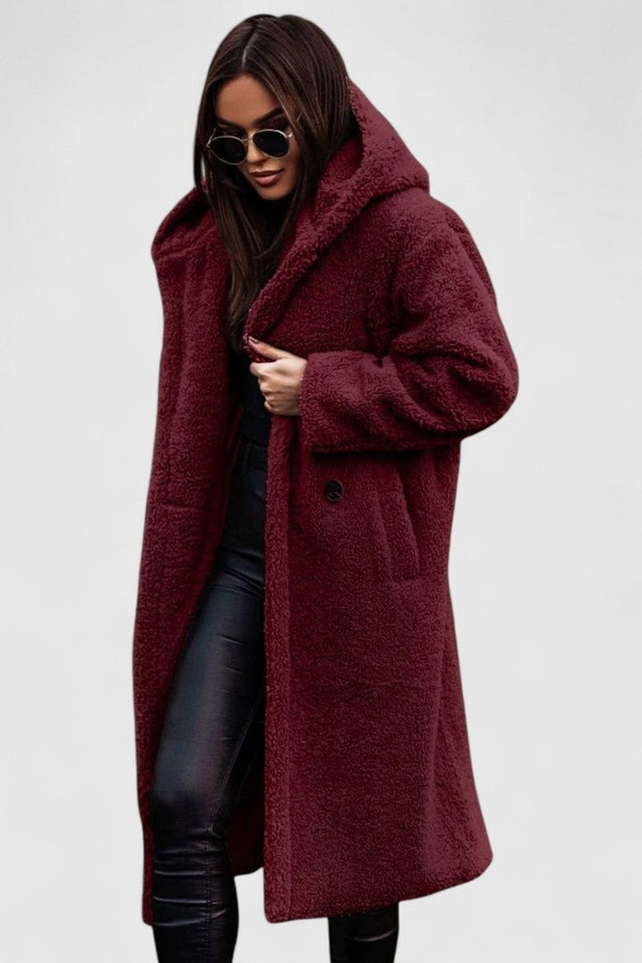 Madison | Longline Teddy Fleece Coat with Oversized Cut for Women