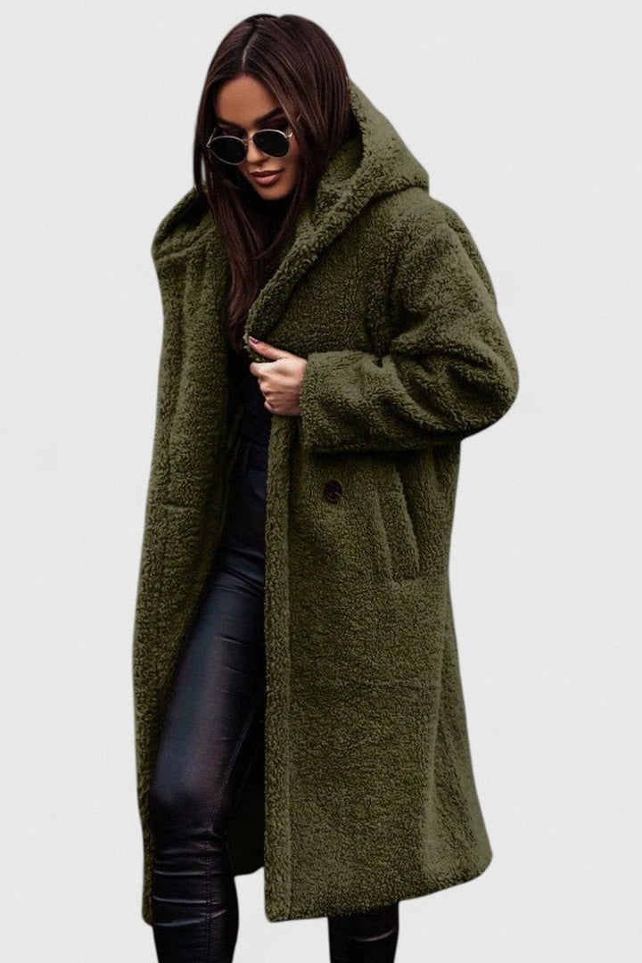 Madison | Longline Teddy Fleece Coat with Oversized Cut for Women