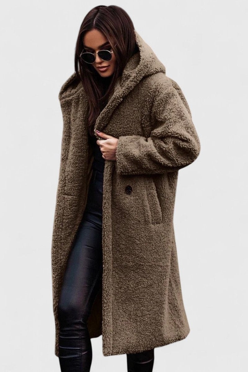 Madison | Longline Teddy Fleece Coat with Oversized Cut for Women