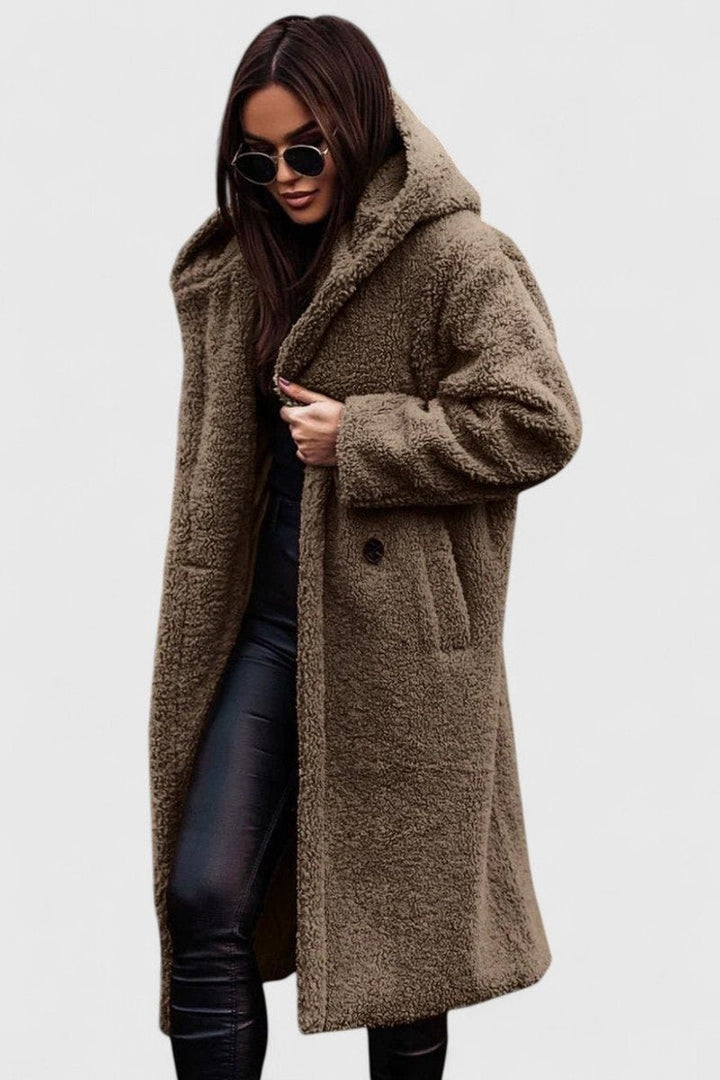 Madison | Longline Teddy Fleece Coat with Oversized Cut for Women