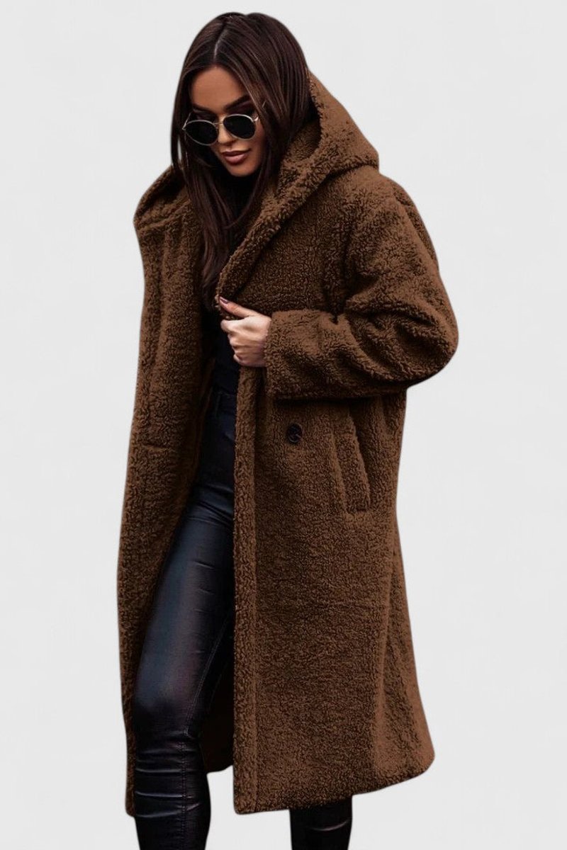 Madison | Longline Teddy Fleece Coat with Oversized Cut for Women