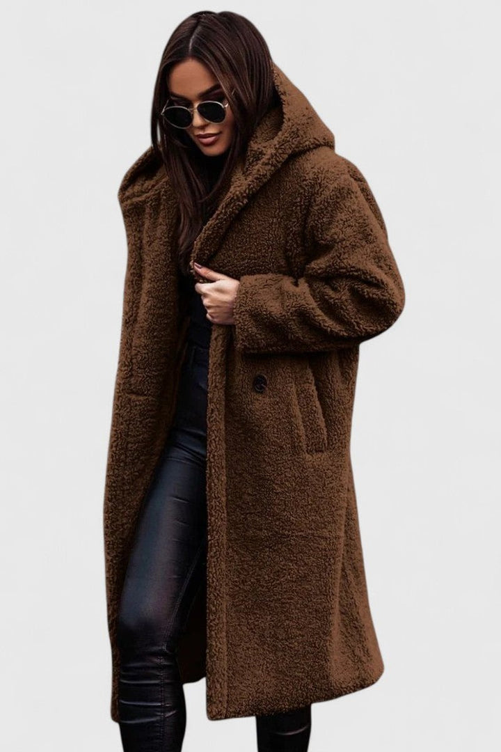 Madison | Longline Teddy Fleece Coat with Oversized Cut for Women