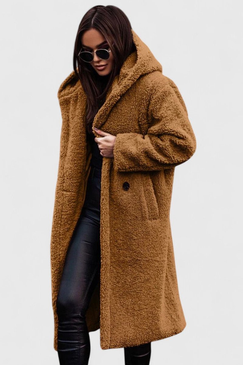 Madison | Longline Teddy Fleece Coat with Oversized Cut for Women