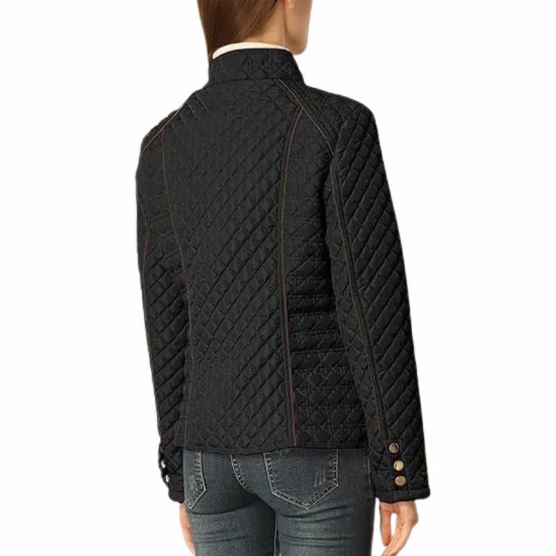 Roisin | Quilted Jacket with Stand Collar and Zip Front for Women